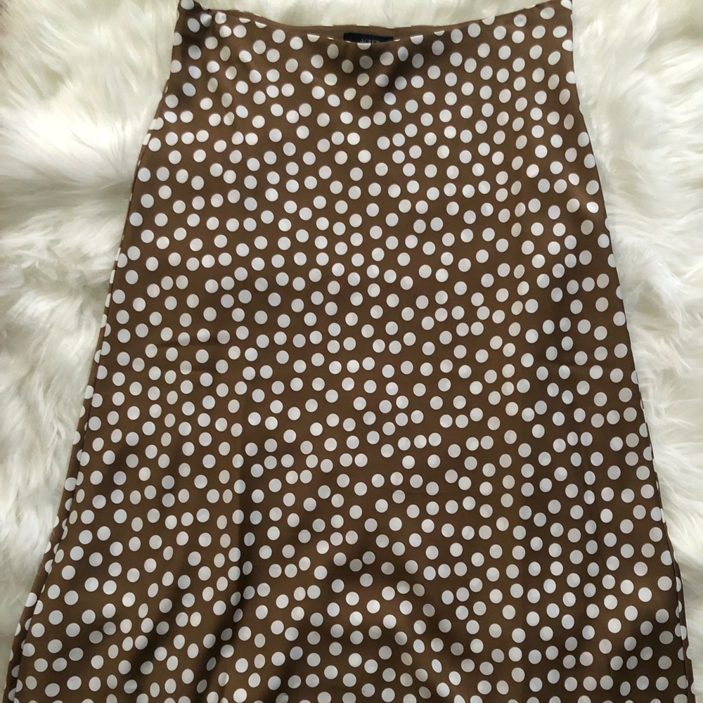 J.Crew polka dot midi slip skirt